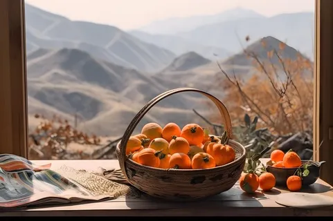 水果田园山脉背景