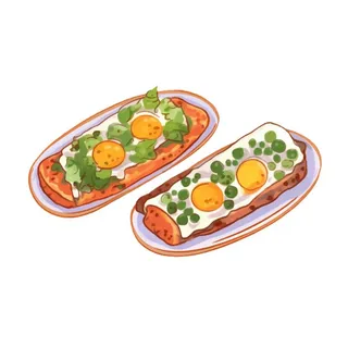 卡通美食扁平插画元素