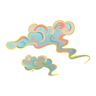 中国风中式国潮敦煌云纹祥云插画图案云朵云彩元素PSDAI设计素材