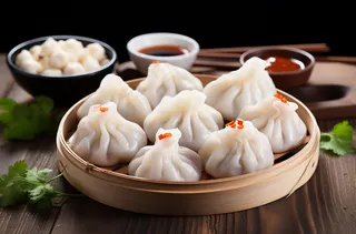 包子汤包小笼包早餐美食摄影图