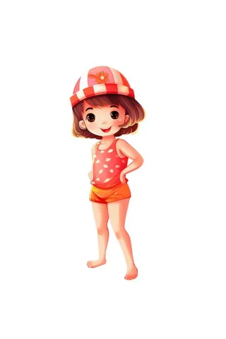 女孩海边泳衣元素