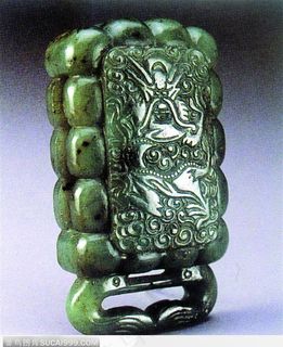 传统工艺-龙头花纹玉锁