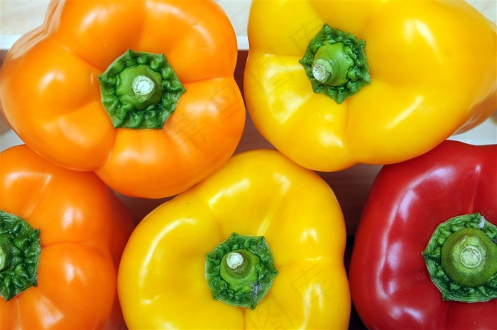 彩色灯笼辣椒特写高清图片