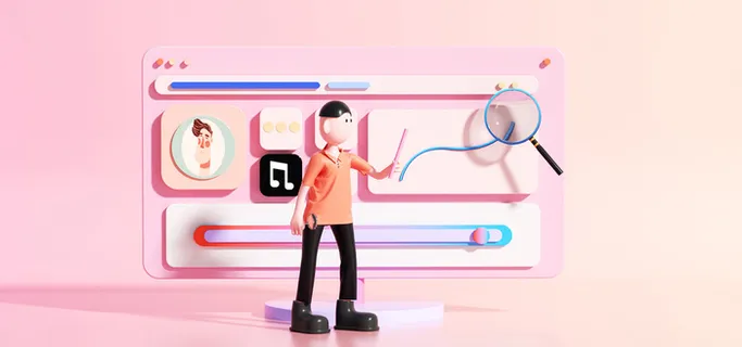 c4d人物粉色商务立体