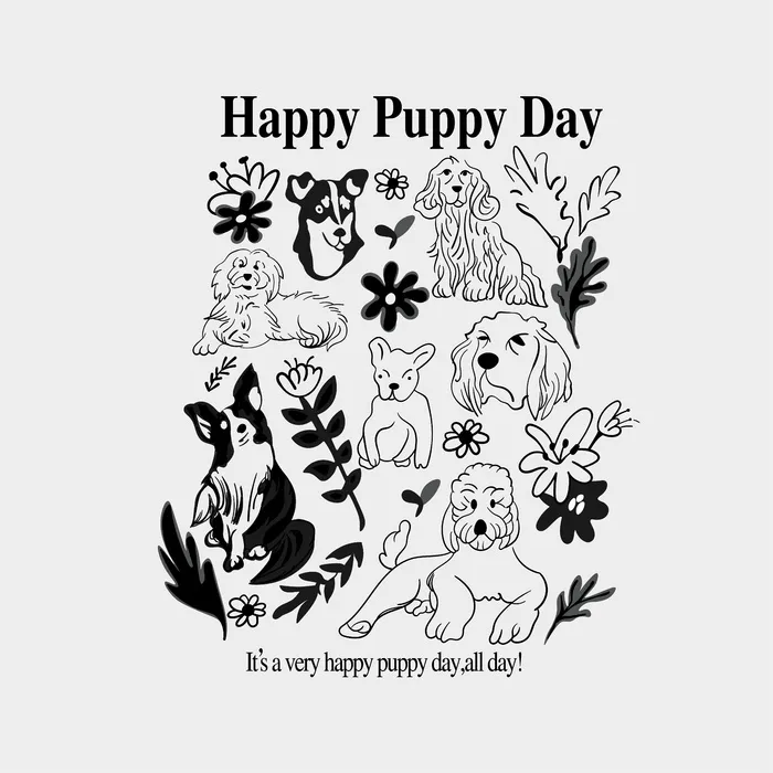 puppy小狗ai矢量模版下载