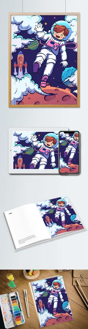 航空宇航员矢量插画素材