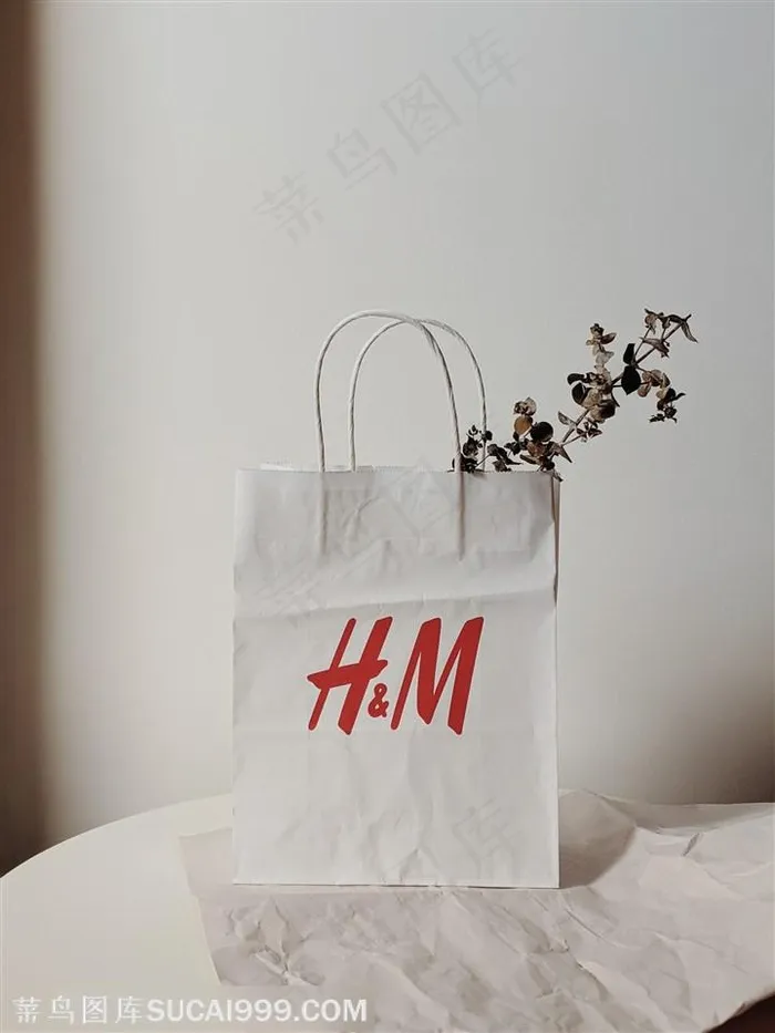 H&M白色环保纸袋图片