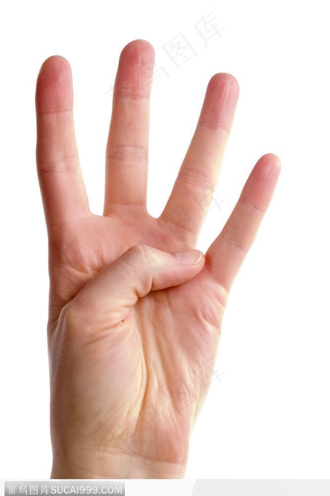 手势喻意-伸开的四个指头