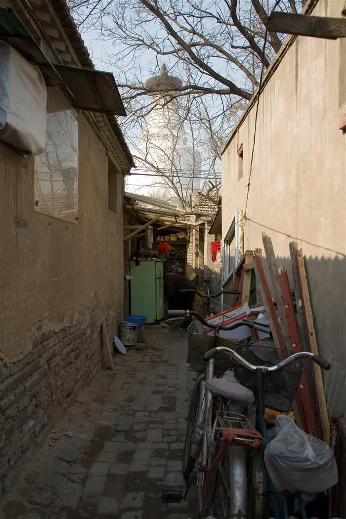 胡同白塔寺北京故宫摄影图片