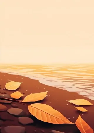 落叶棕黄色大气背景