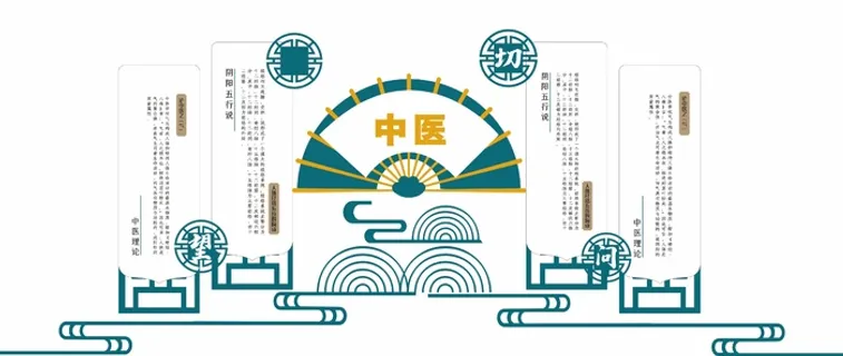 中医蓝色传统文化墙背景墙国风花纹 中医蓝色传统文化墙背景墙国风花纹
