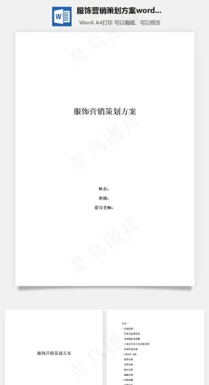 服饰营销策划方案word文档
