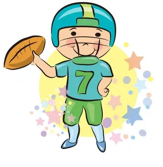 矢量卡通橄榄球运动员