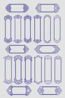 中式矢量花纹边框