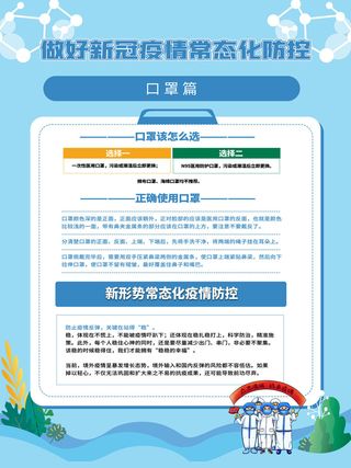 疫情常态化新冠防控系列套图社区宣传公益海报PSD设计素材模板