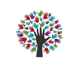 手掌拼图卡通彩色