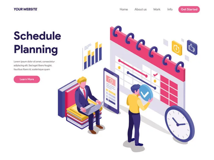 扁平化人物场景办公互联网等距ai矢量设计网页海报UI素材插画eps,ai矢量模版下载