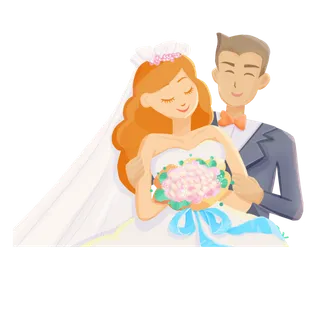 婚纱卡通人物婚礼白纱结婚婚纱摄影手绘