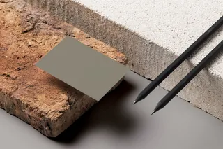 石块背景单面高档轻奢名片样机