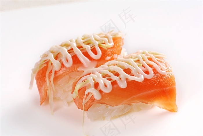 握寿司色拉三文鱼美食素材