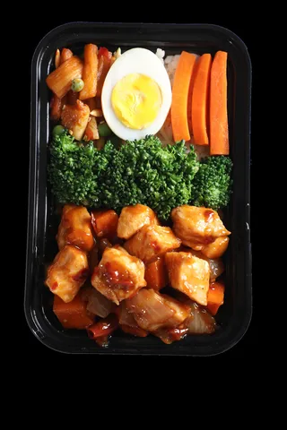 辣子鸡丁快餐盖浇饭产品成品高清大图餐盒装夜市小吃免扣