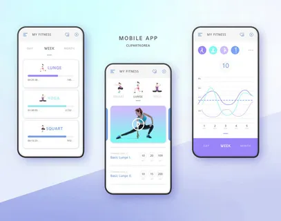 现代科技PSD海报模板APP手机UI界面运动计步器宣传广告设计素材