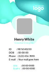 浅蓝会员证名片eps,ai矢量模版下载