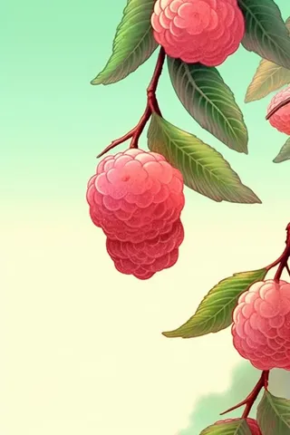 荔枝清新国风淡绿色背景