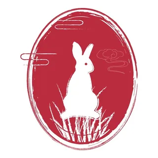 新年素材2023新年素材卯兔新年快乐盖章兔年