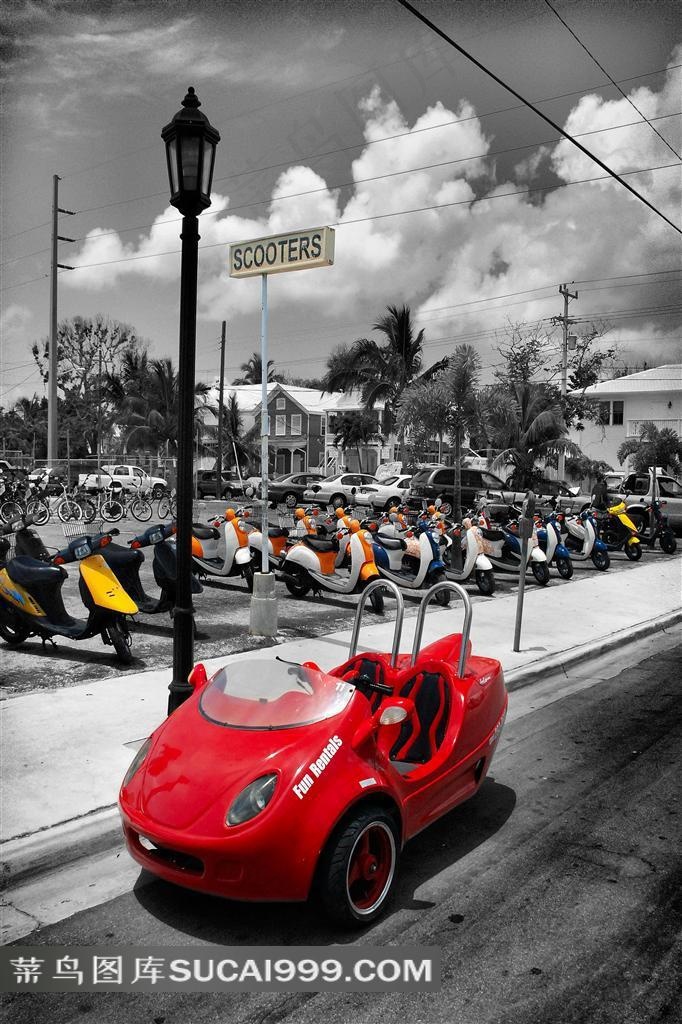 小汽车装饰画素材