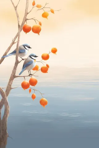 秋季落叶简约清新淡雅背景