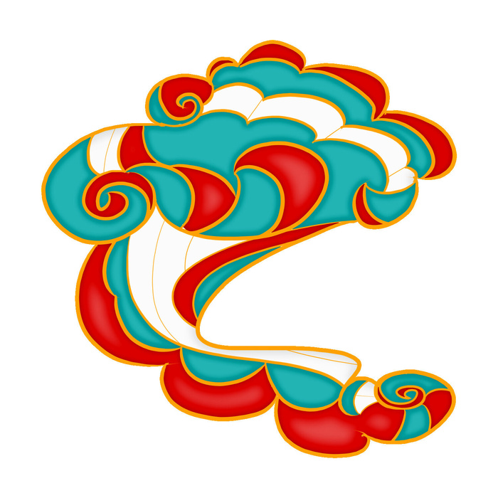 中国风中式国潮敦煌云纹祥云插画图案云朵云彩元素PSDAI设计素材