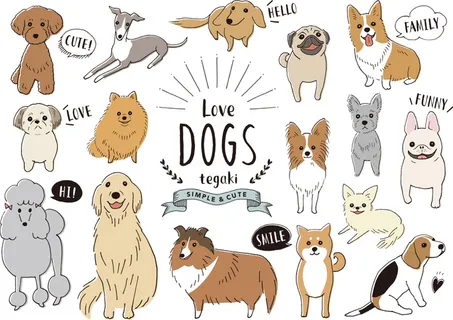 矢量可爱狗狗图案素材08