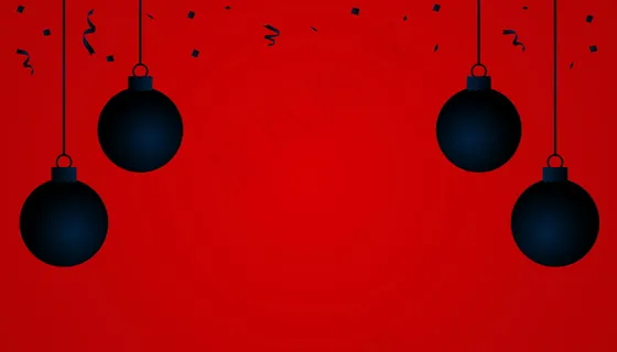 圣诞彩球红色背景图片