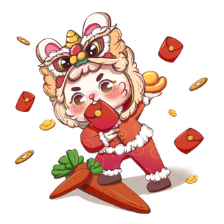 兔年插画兔年新年元素PNG免扣素材