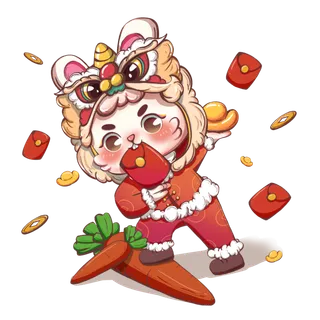 兔年插画兔年新年元素PNG免扣素材