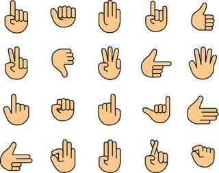 矢量手绘手势图标