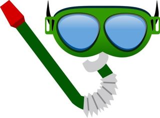 PNG呼吸管潜水面罩免抠