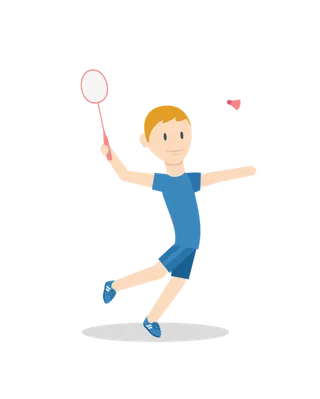 打羽毛球的男运动员插图