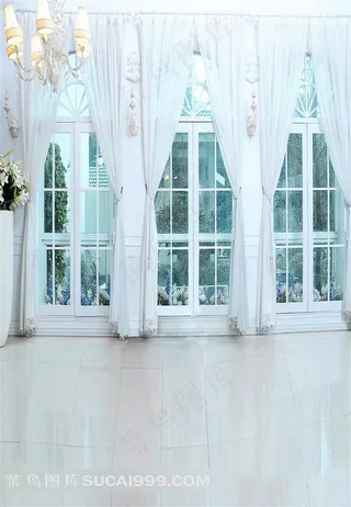 窗户窗帘摄影背景图片