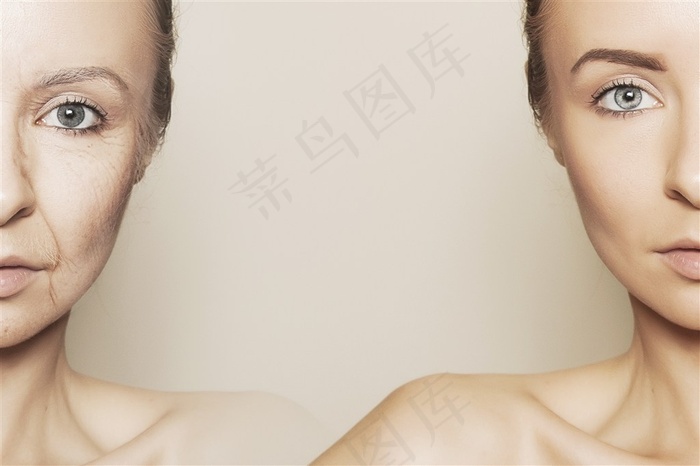 年华老去的外国美女模特创意图