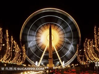 城市摩天轮夜景摄影