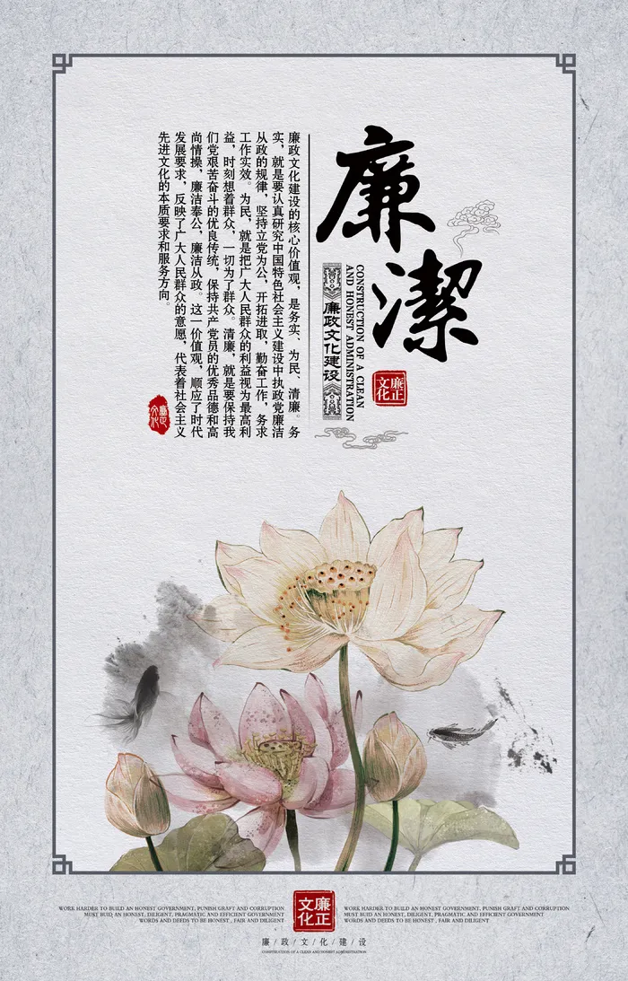 廉政标语党建文化墙psd模版下载