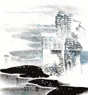 江南水乡之冬绘画美图素材 江南水乡之冬绘画美图素材