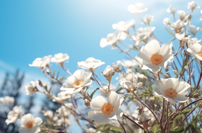 白色的花朵近景聚焦拍摄摄影图(4080x2688)