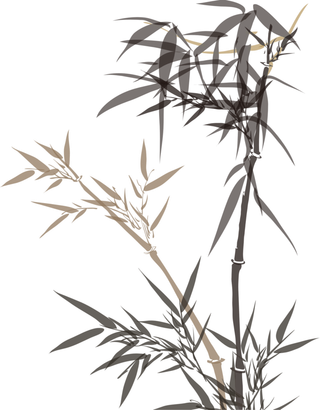 竹子水墨画中国风国画墨水书法竹子画