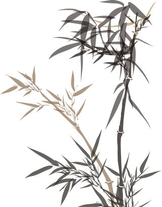 竹子水墨画中国风国画墨水书法竹子画