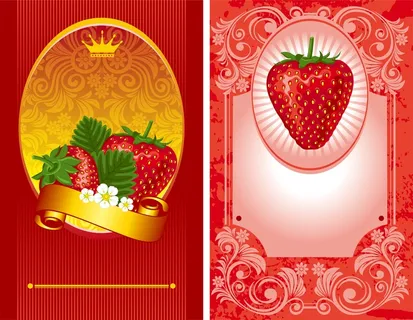 免抠草莓标签矢量 免抠草莓标签矢量
