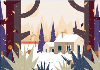 设计冬天卡通背景