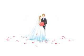 婚纱卡通人物婚礼白纱结婚婚纱摄影手绘
